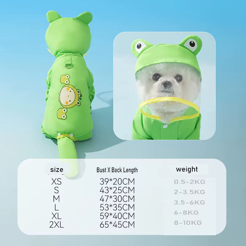 Full-Cover Pet Raincoat – All-Weather Waterproof Poncho for Dogs & Cats